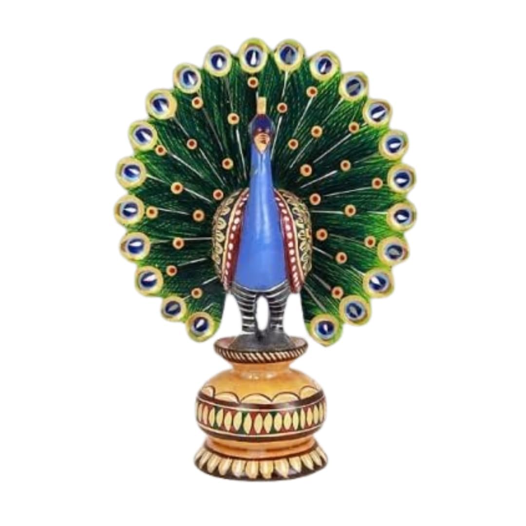 Wooden Dancing Peacock for Home & Office Decor ( Pack Of 2 ) - Image 3